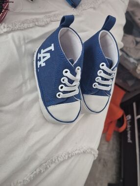 Fanatics Blue LA Dodger Canvas Baby Sneakers with White Accents